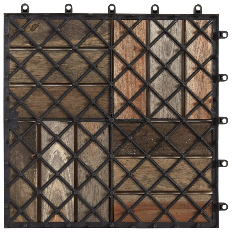 Dealsmate  Decking Tiles 10 pcs Grey Wash 30x30 cm Solid Acacia Wood