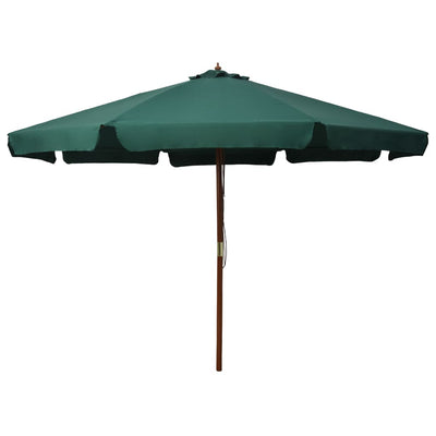 Dealsmate  Outdoor Parasol with Wooden Pole 330 cm Green