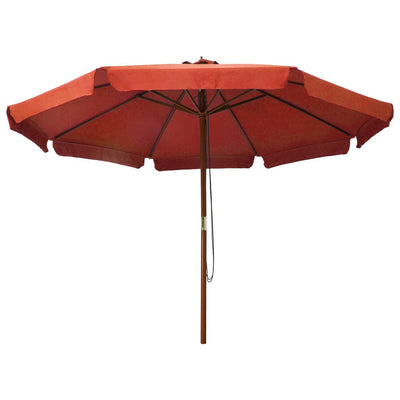 Dealsmate  Outdoor Parasol with Wooden Pole 330 cm Terracotta