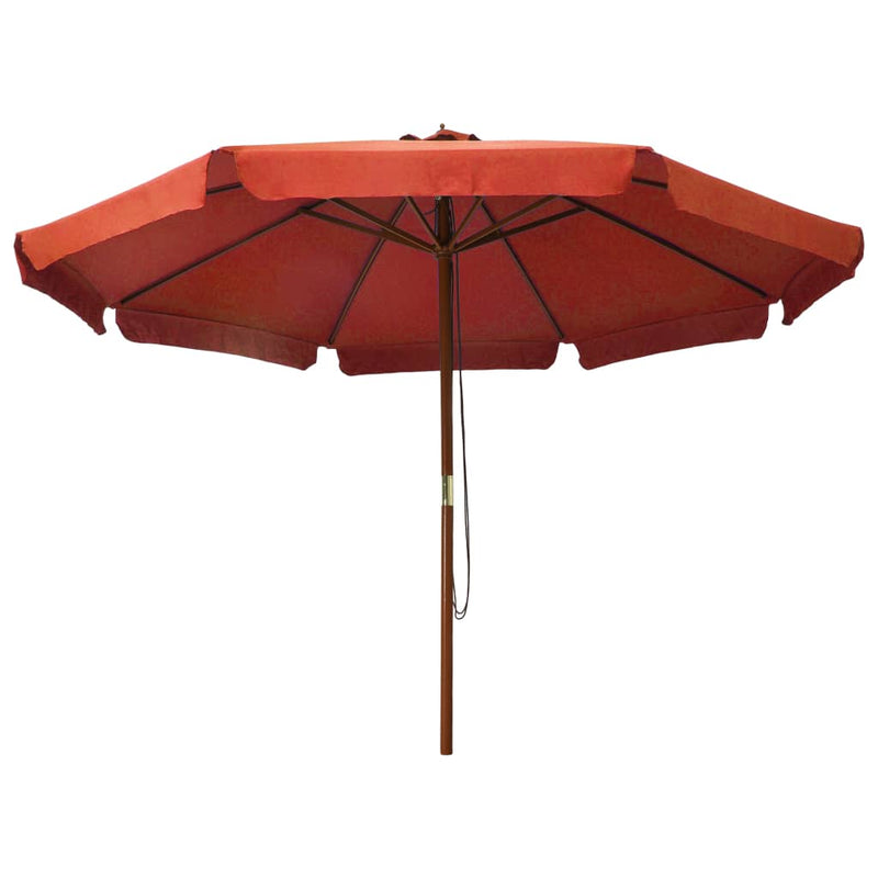 Dealsmate  Outdoor Parasol with Wooden Pole 330 cm Terracotta