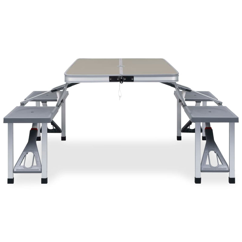 Dealsmate  Folding Camping Table with 4 Seats Steel Aluminium