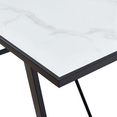 Dealsmate  Dining Table White 140x70x75 cm Tempered Glass