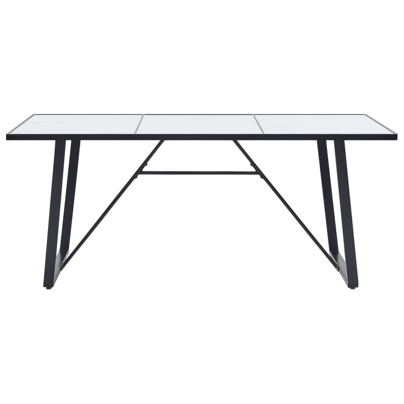 Dealsmate  Dining Table White 200x100x75 cm Tempered Glass