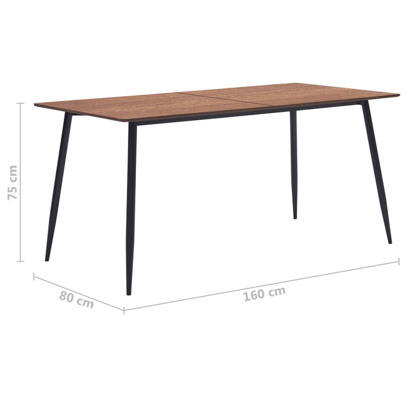 Dealsmate  Dining Table Brown 160x80x75 cm MDF