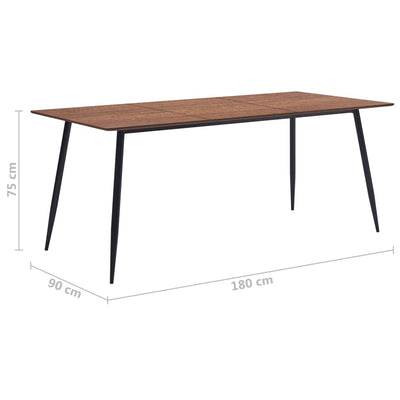 Dealsmate  Dining Table Brown 180x90x75 cm MDF