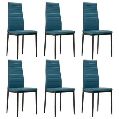 Dealsmate  Dining Chairs 6 pcs Sea Blue Faux Leather
