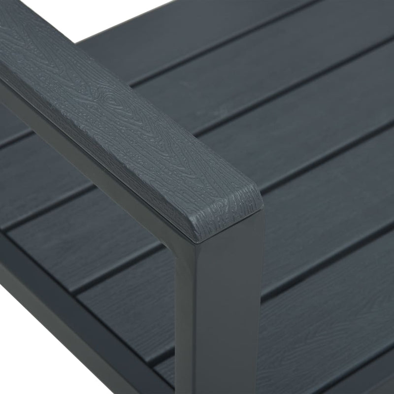 Dealsmate  Garden Bench 120 cm HDPE Grey Wood Look