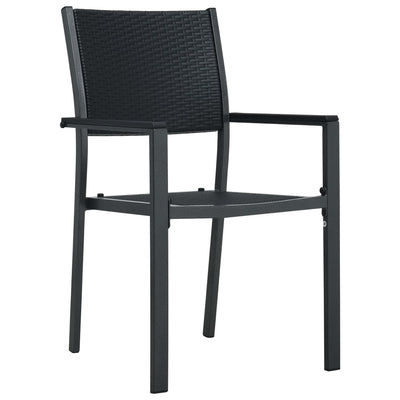 Dealsmate  Garden Chairs 2 pcs Black Plastic Rattan Look