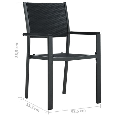 Dealsmate  Garden Chairs 2 pcs Black Plastic Rattan Look
