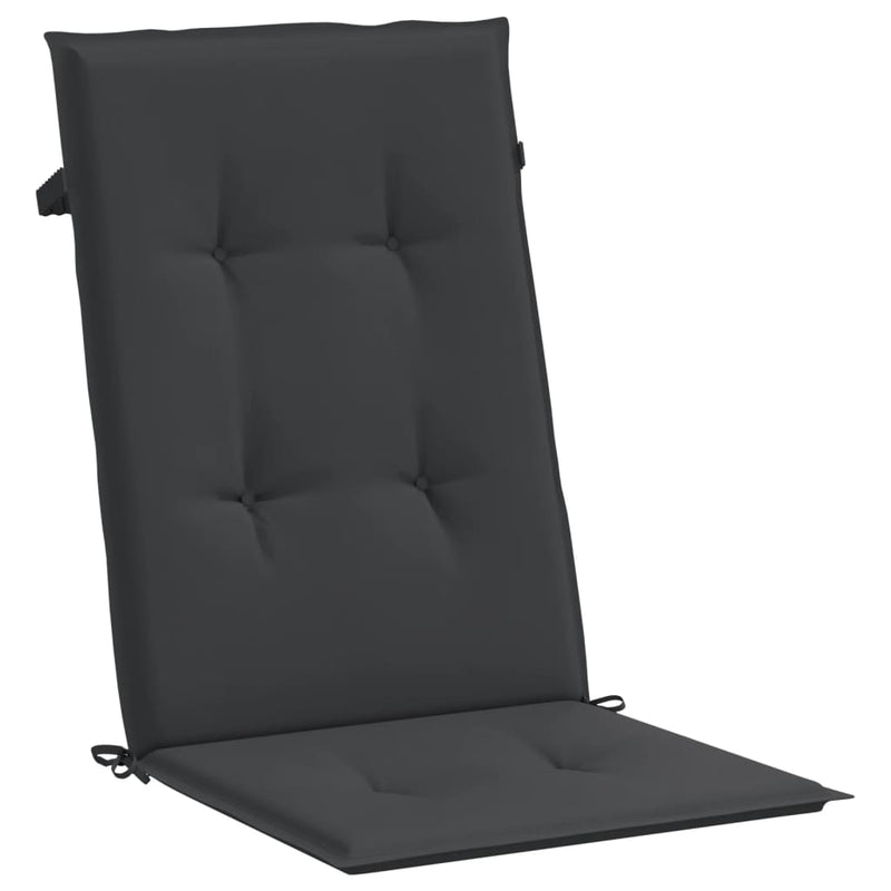 Dealsmate  Garden Highback Chair Cushions 2 pcs Black 120x50x3 cm Fabric