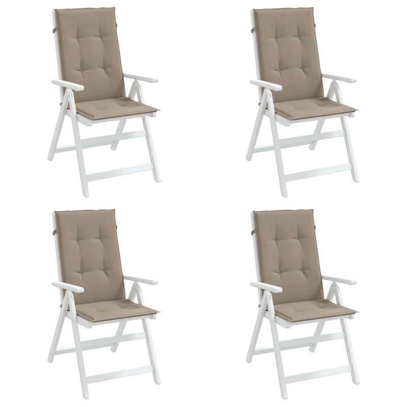 Dealsmate  Garden Highback Chair Cushions 4 pcs Taupe 120x50x3 cm Fabric