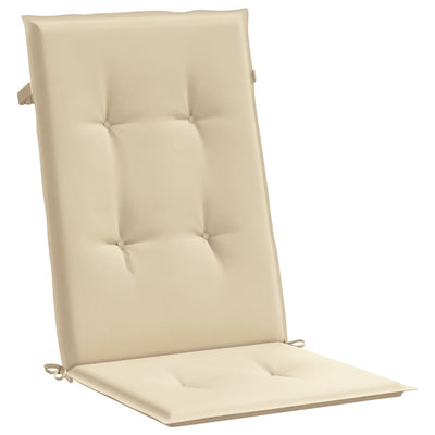 Dealsmate  Garden Highback Chair Cushions 4 pcs Beige 120x50x3 cm Fabric