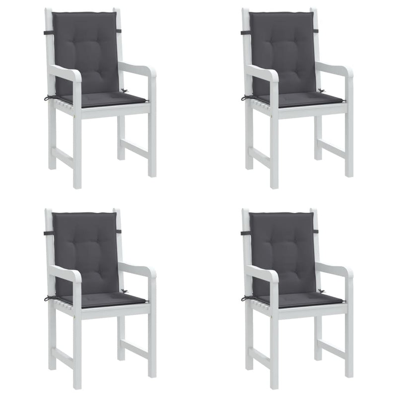 Dealsmate  Garden Lowback Chair Cushions 4 pcs Anthracite Oxford Fabric