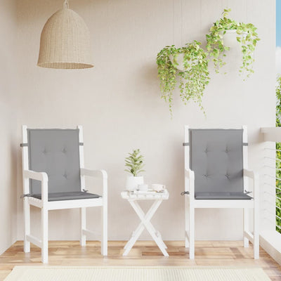 Dealsmate  Garden Lowback Chair Cushions 2 pcs Grey Oxford Fabric