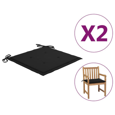 Dealsmate  Garden Chair Cushions 2 pcs Black 50x50x3 cm