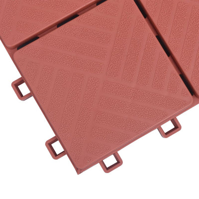 Dealsmate  Decking Tiles 10 pcs Red 30.5x30.5 cm Plastic