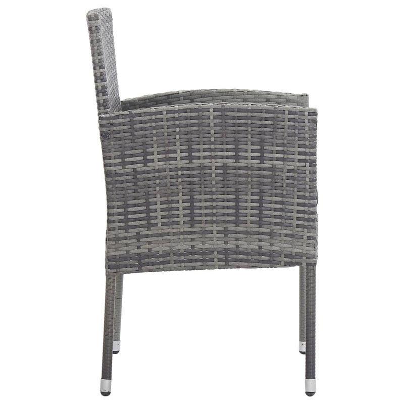 Dealsmate  Garden Chairs 2 pcs Anthracite Poly Rattan