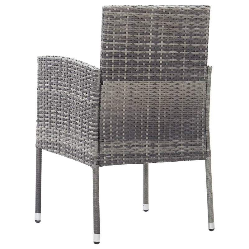 Dealsmate  Garden Chairs 2 pcs Anthracite Poly Rattan