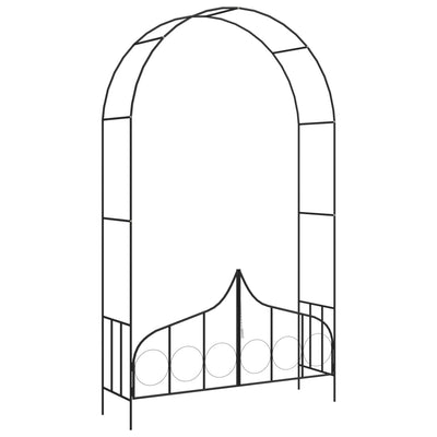 Dealsmate  Garden Arch with Gate Black 138x40x238 cm Iron