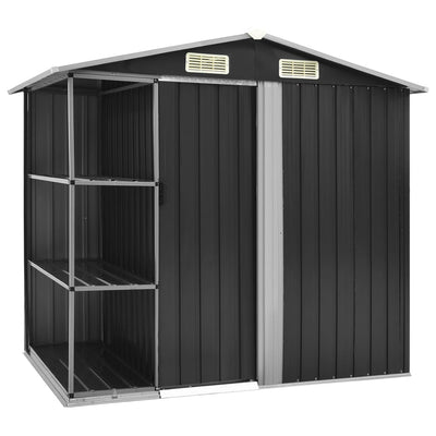 Dealsmate  Garden Shed with Rack Anthracite 205x130x183 cm Iron