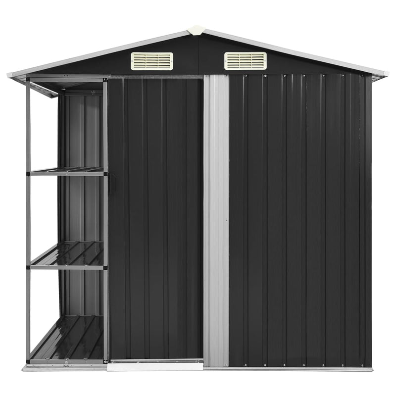 Dealsmate  Garden Shed with Rack Anthracite 205x130x183 cm Iron