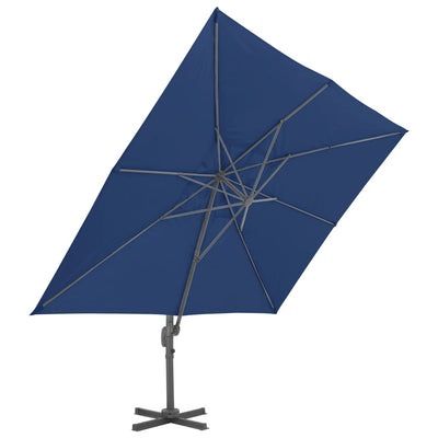Dealsmate  Cantilever Umbrella with Aluminium Pole 4x3 m Azure Blue