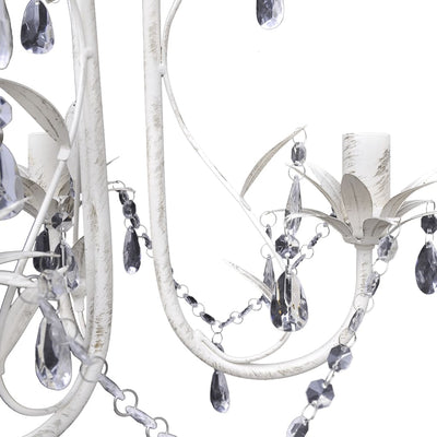 Dealsmate  Crystal Pendant Ceiling Lamp Chandeliers 2 pcs Elegant White