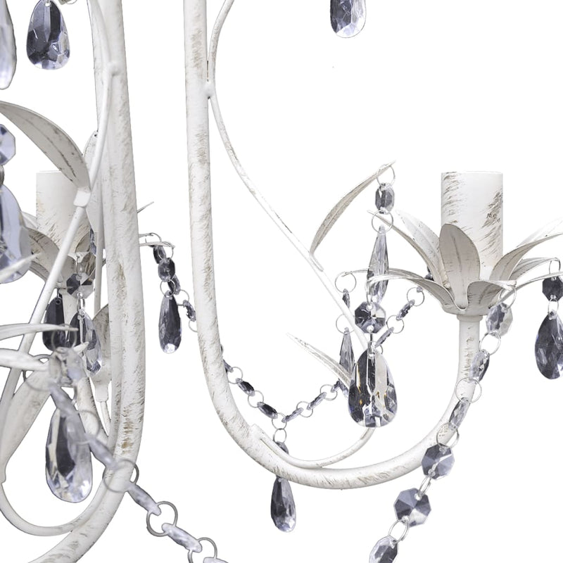 Dealsmate  Crystal Pendant Ceiling Lamp Chandeliers 2 pcs Elegant White