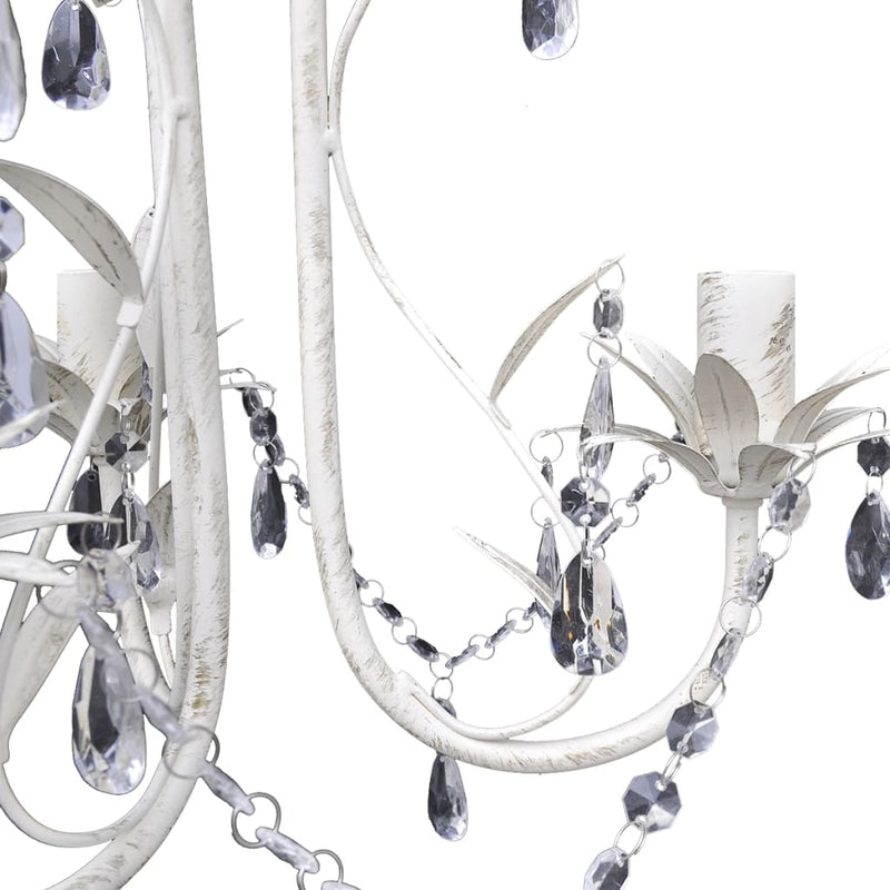Dealsmate  Crystal Pendant Ceiling Lamp Chandeliers 4 pcs Elegant White