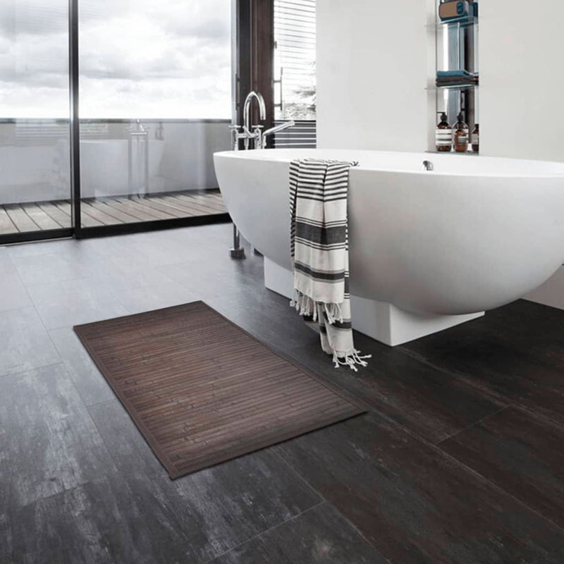 Dealsmate  Bamboo Bath Mats 4 pcs 40x50 cm Dark Brown