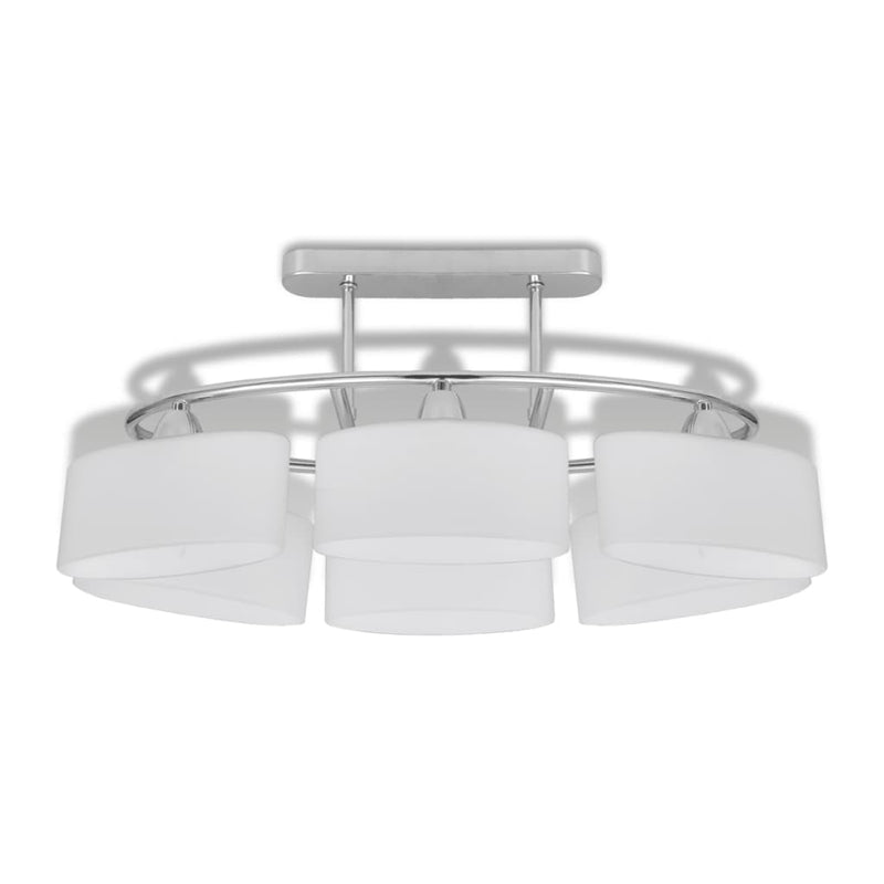 Dealsmate  Ceiling Lamp with Ellipsoid Glass Shades 4 pcs E14
