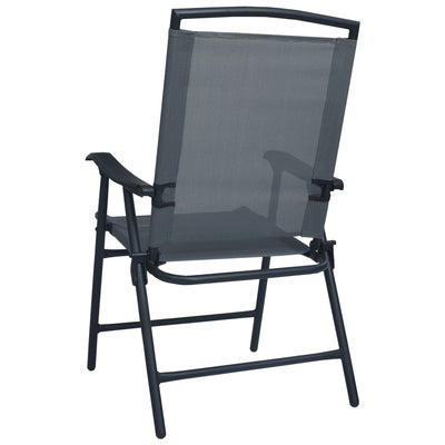 Dealsmate  Folding Garden Chairs 2 pcs Texilene Grey