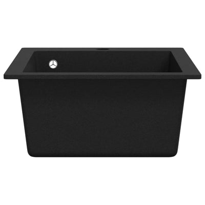 Dealsmate  Overmount Kitchen Sink Single Basin Granite Black