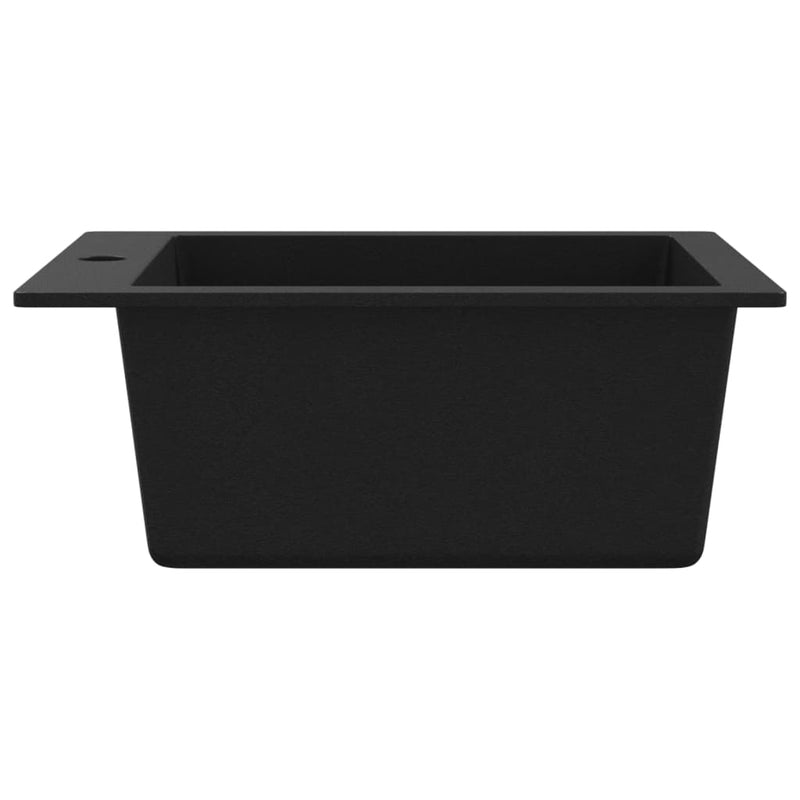 Dealsmate  Overmount Kitchen Sink Single Basin Granite Black