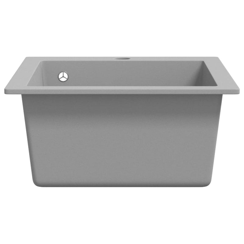 Dealsmate  Overmount Kitchen Sink Single Basin Granite Grey