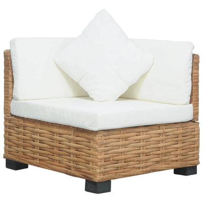 Dealsmate  Corner Sofa with Cushions Natural Rattan