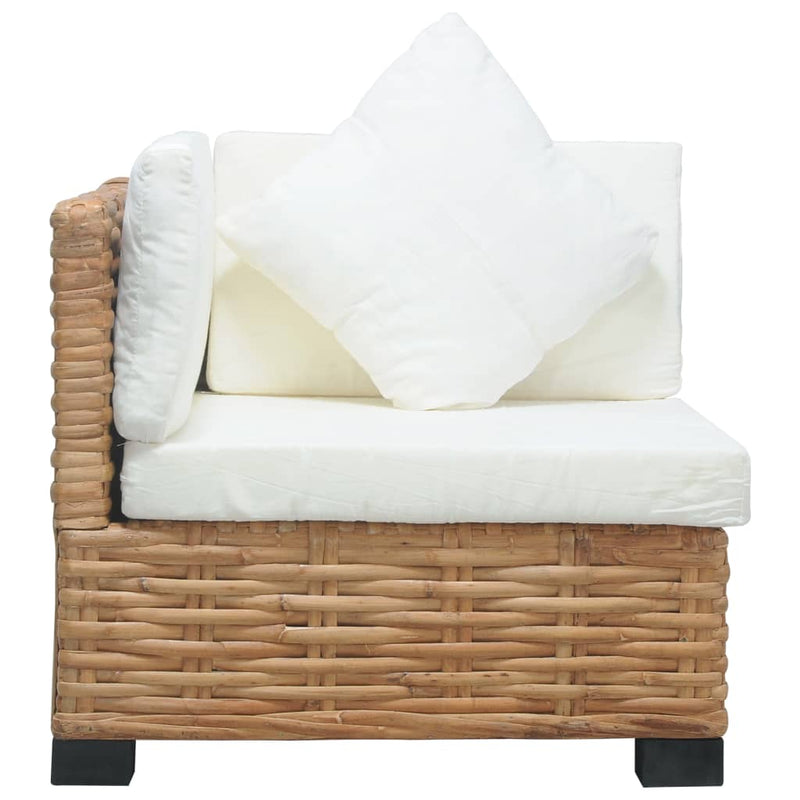Dealsmate  Corner Sofa with Cushions Natural Rattan
