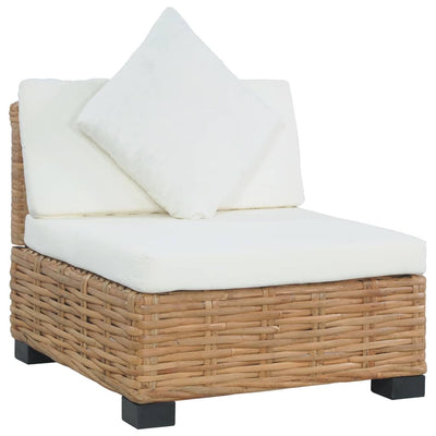 Dealsmate  Armless Sofa with Cushions Natural Rattan