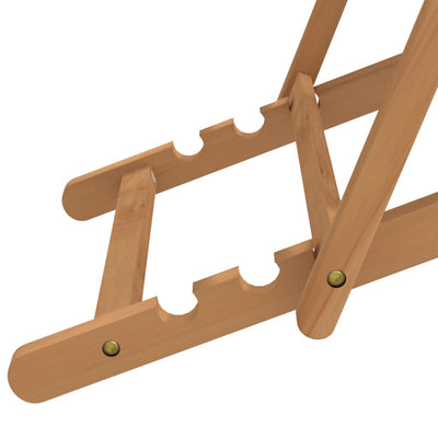 Dealsmate  Folding Beach Chair Solid Teak Wood Grey