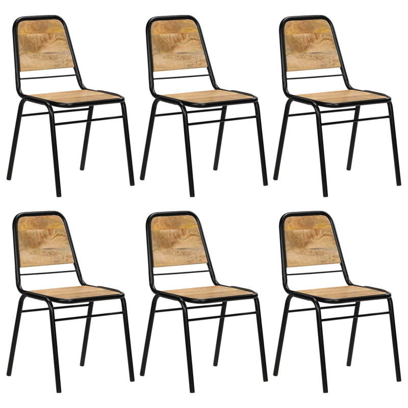 Dealsmate  Dining Chairs 6 pcs Solid Mango Wood