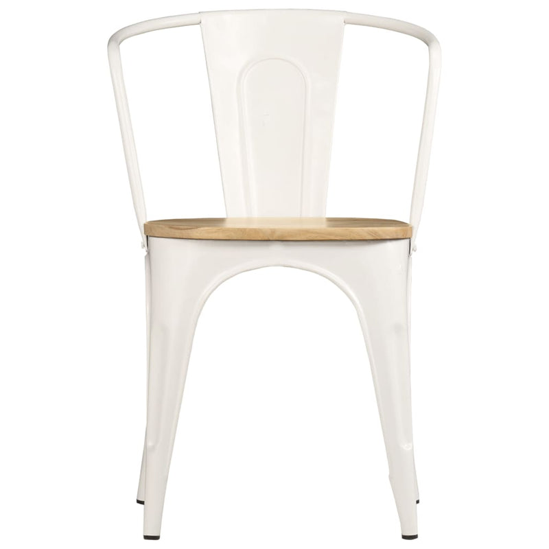 Dealsmate  Dining Chairs 6 pcs White Solid Mango Wood