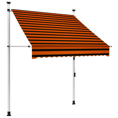 Dealsmate  Manual Retractable Awning 150 cm Orange and Brown