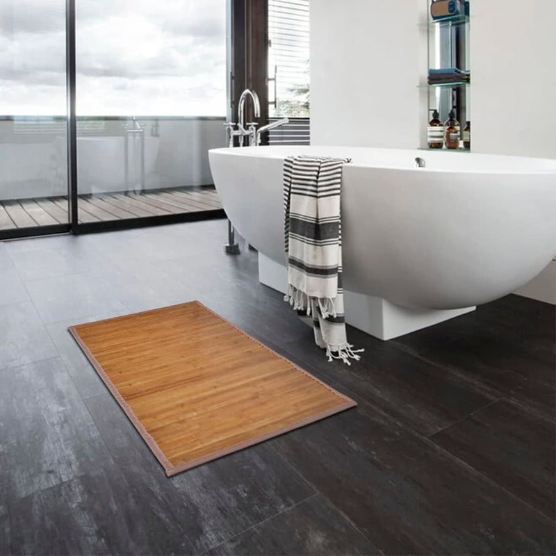 Dealsmate  Bamboo Bath Mats 2 pcs 60 x 90 cm Brown