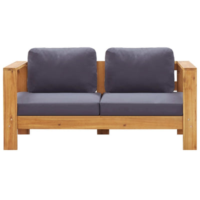 Dealsmate  Garden Sofa Bench with Cushions 140 cm Solid Acacia Wood Grey