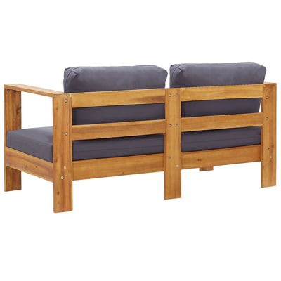 Dealsmate  Garden Sofa Bench with Cushions 140 cm Solid Acacia Wood Grey
