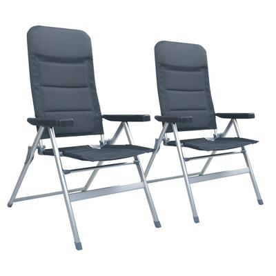 Dealsmate  Reclining Garden Chairs 2 pcs Aluminium Grey