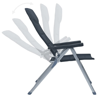 Dealsmate  Reclining Garden Chairs 2 pcs Aluminium Grey
