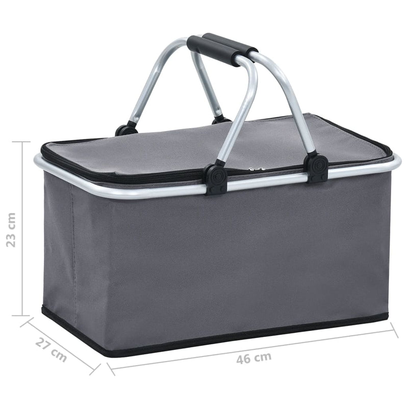 Dealsmate  Foldable Cool Bag Grey 46x27x23 cm Aluminium