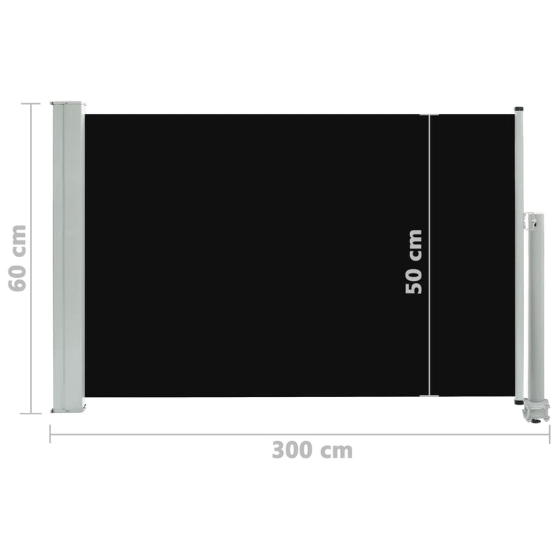 Dealsmate  Patio Retractable Side Awning 60x300 cm Black