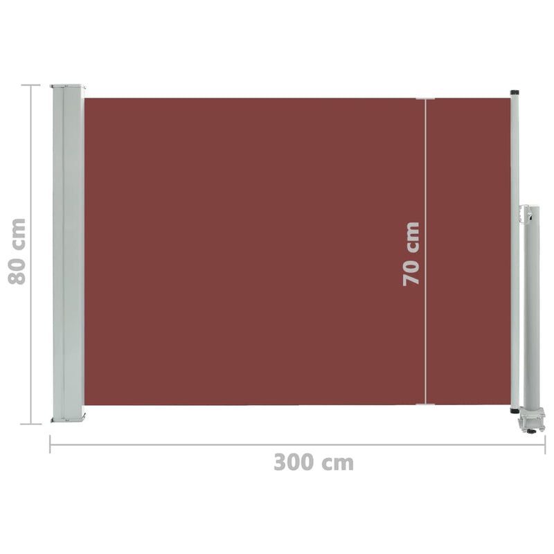 Dealsmate  Patio Retractable Side Awning 80x300 cm Brown
